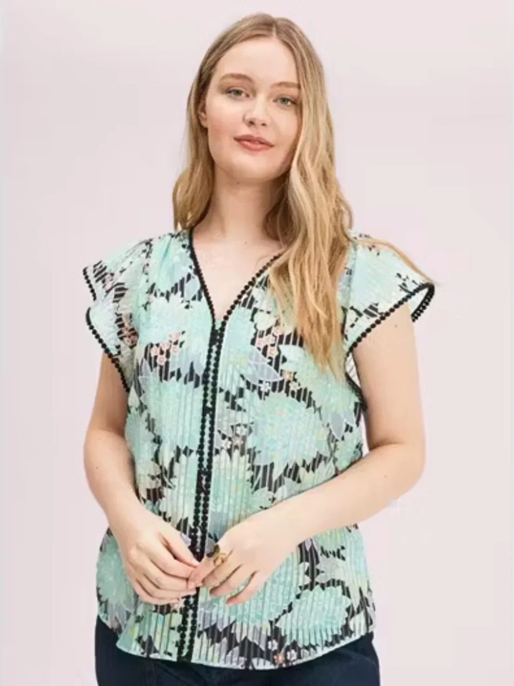 Kate Spade Dahlia Bloom Burnout Top - size S